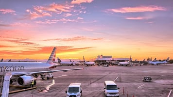 An airport ground handler was injured in an incident